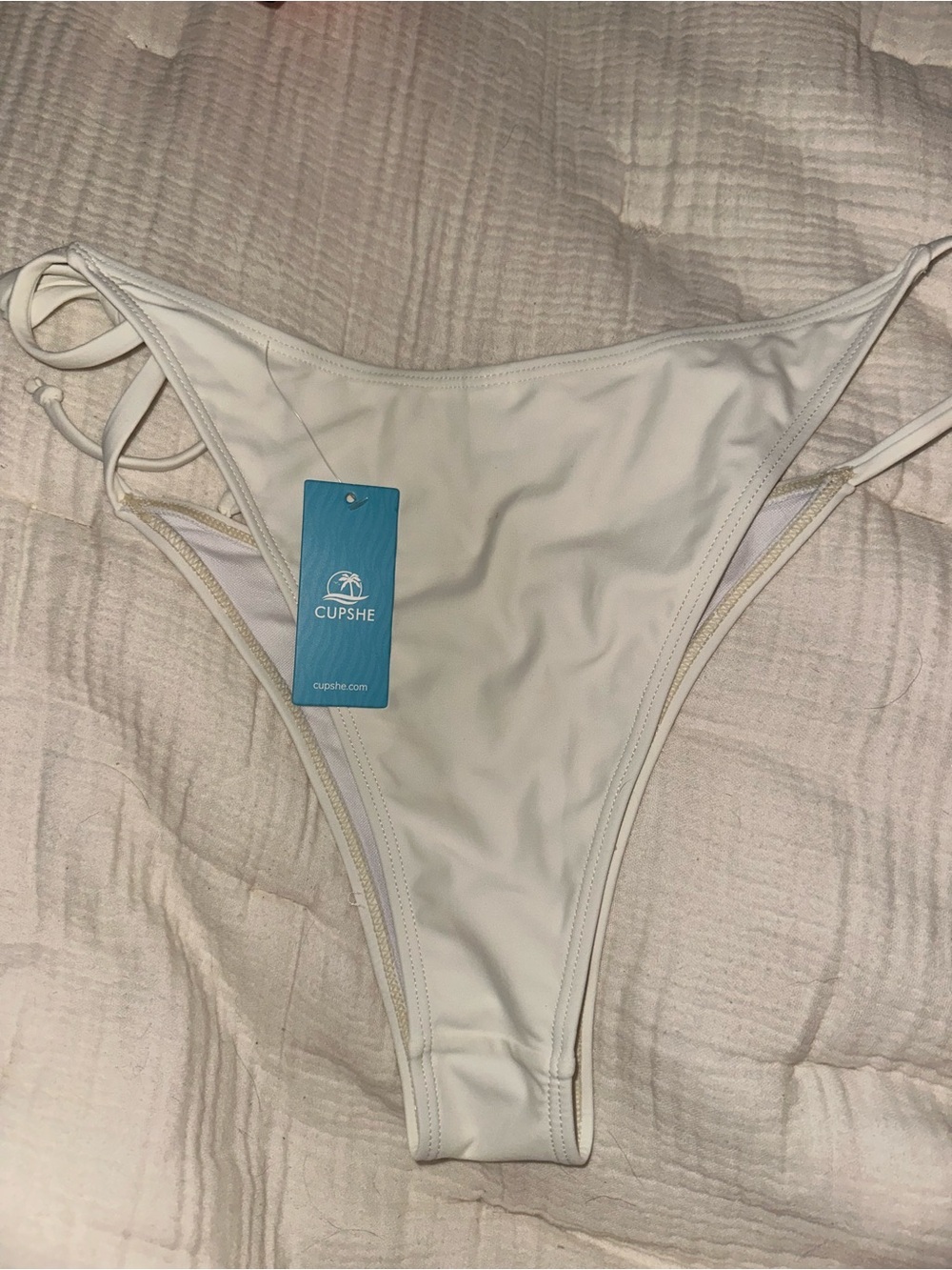 CUPSHE Cream Off White Tie-Side Bikini Bottom - NWT XL